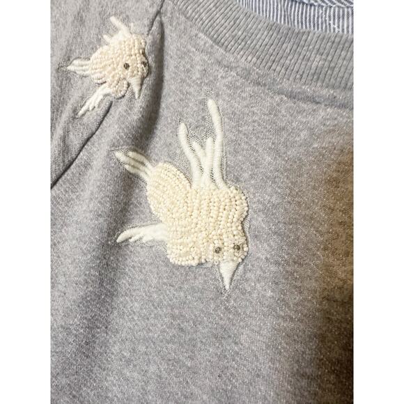 Anthropologie Floreat Top Women's Flutter Layered Shirt Beaded Embellished Small - Picture 4 of 9